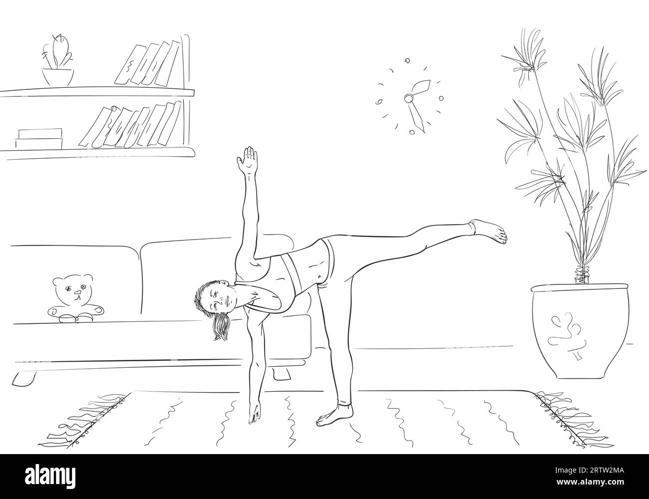 Yoga standing one leg Stock Vector Images - Alamy