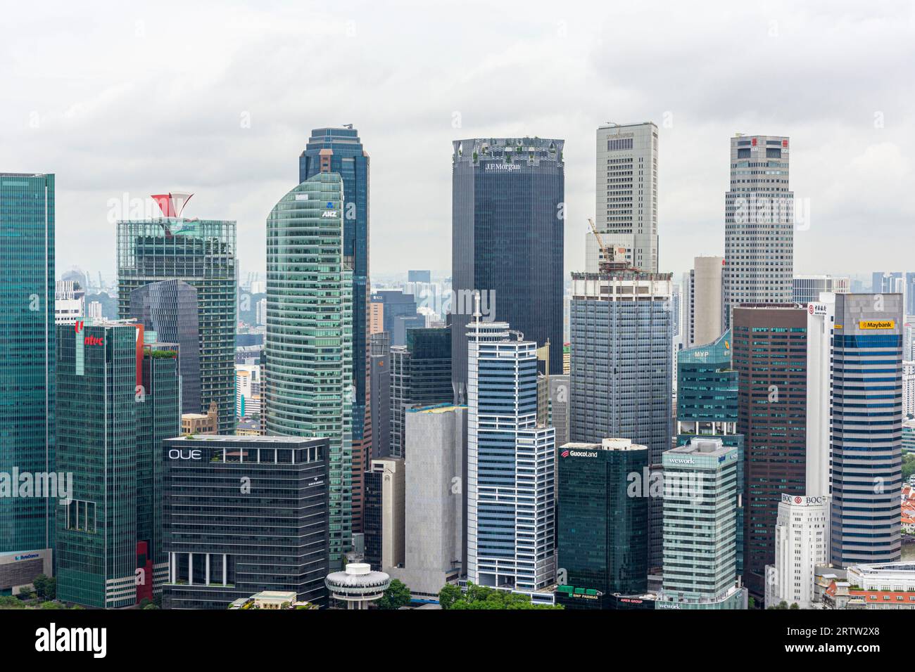 The skyscraper city of the Downtown Core financial centre buildings, Singapore Stock Photo