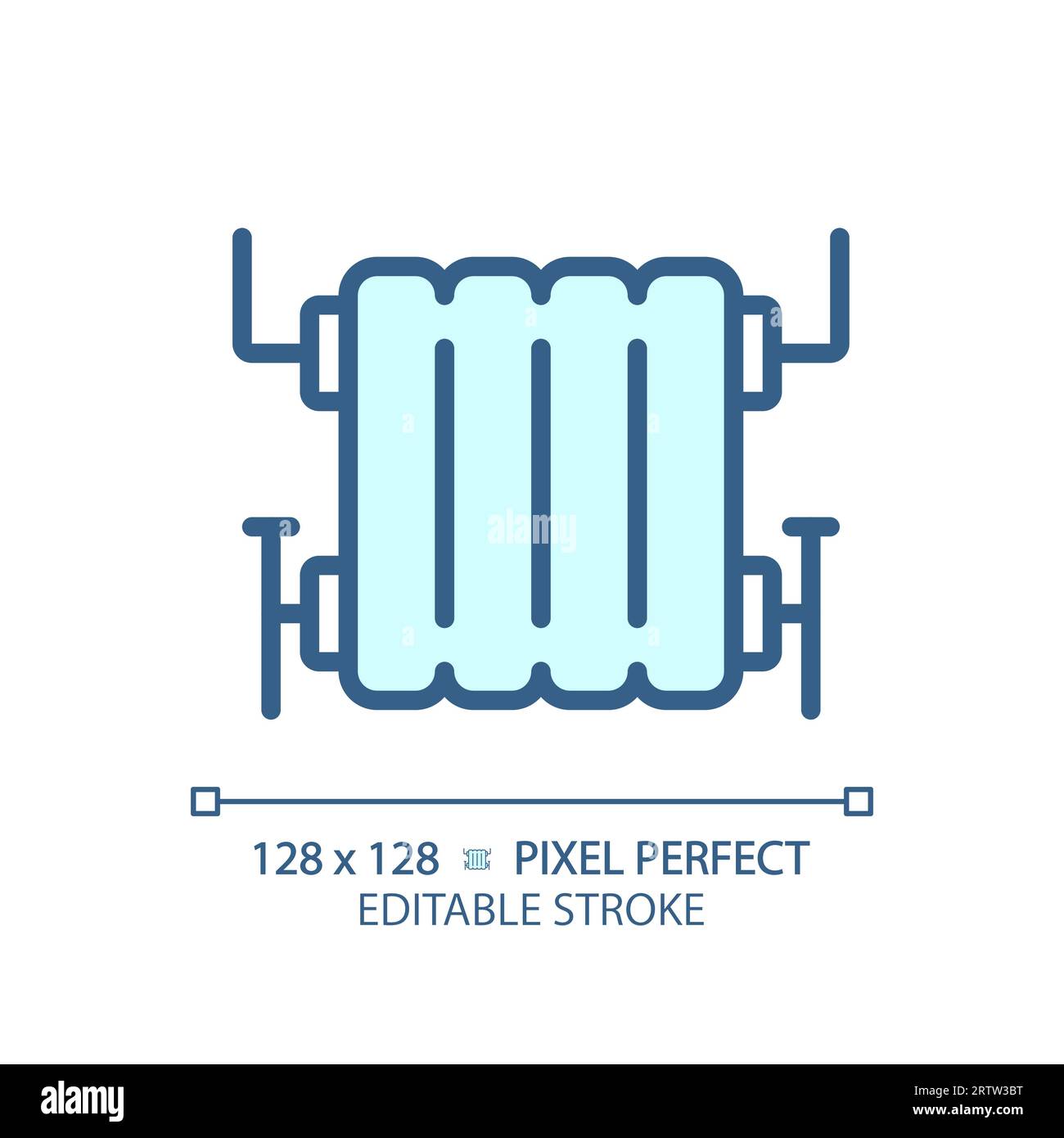 2D customizable thin linear blue water heater icon Stock Vector