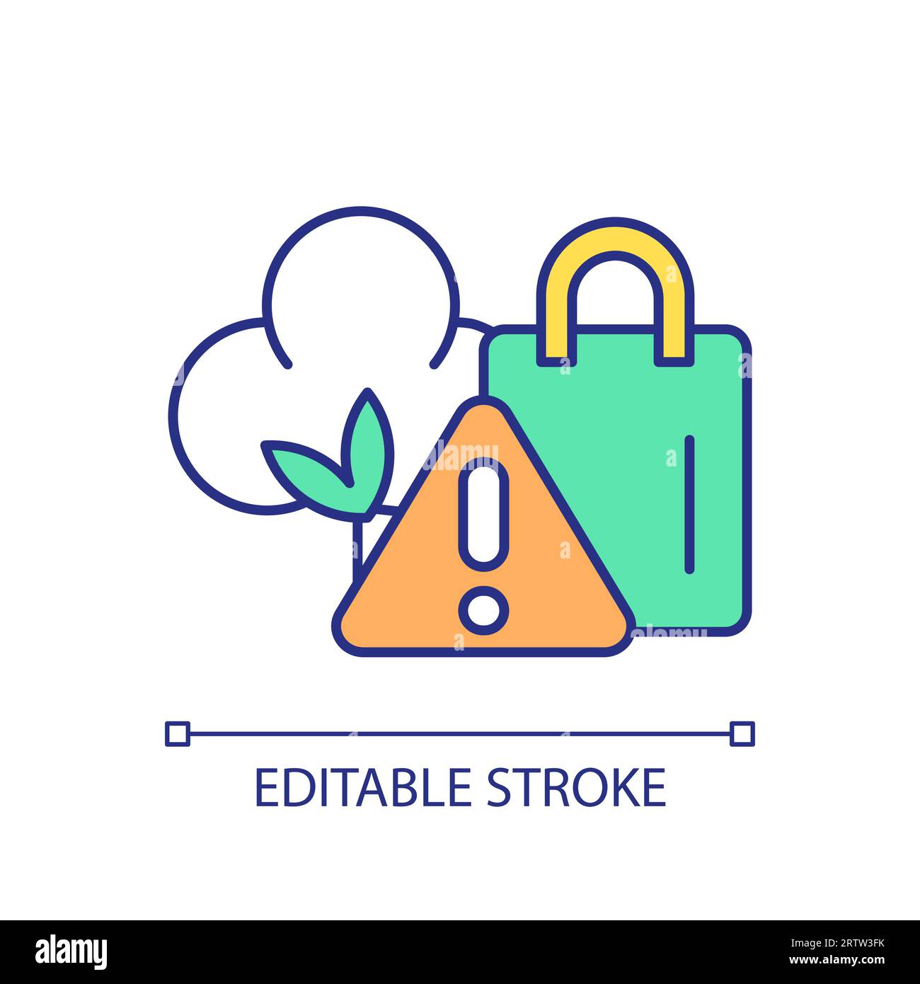 2D thin linear colorful fight greenwashing icon Stock Vector