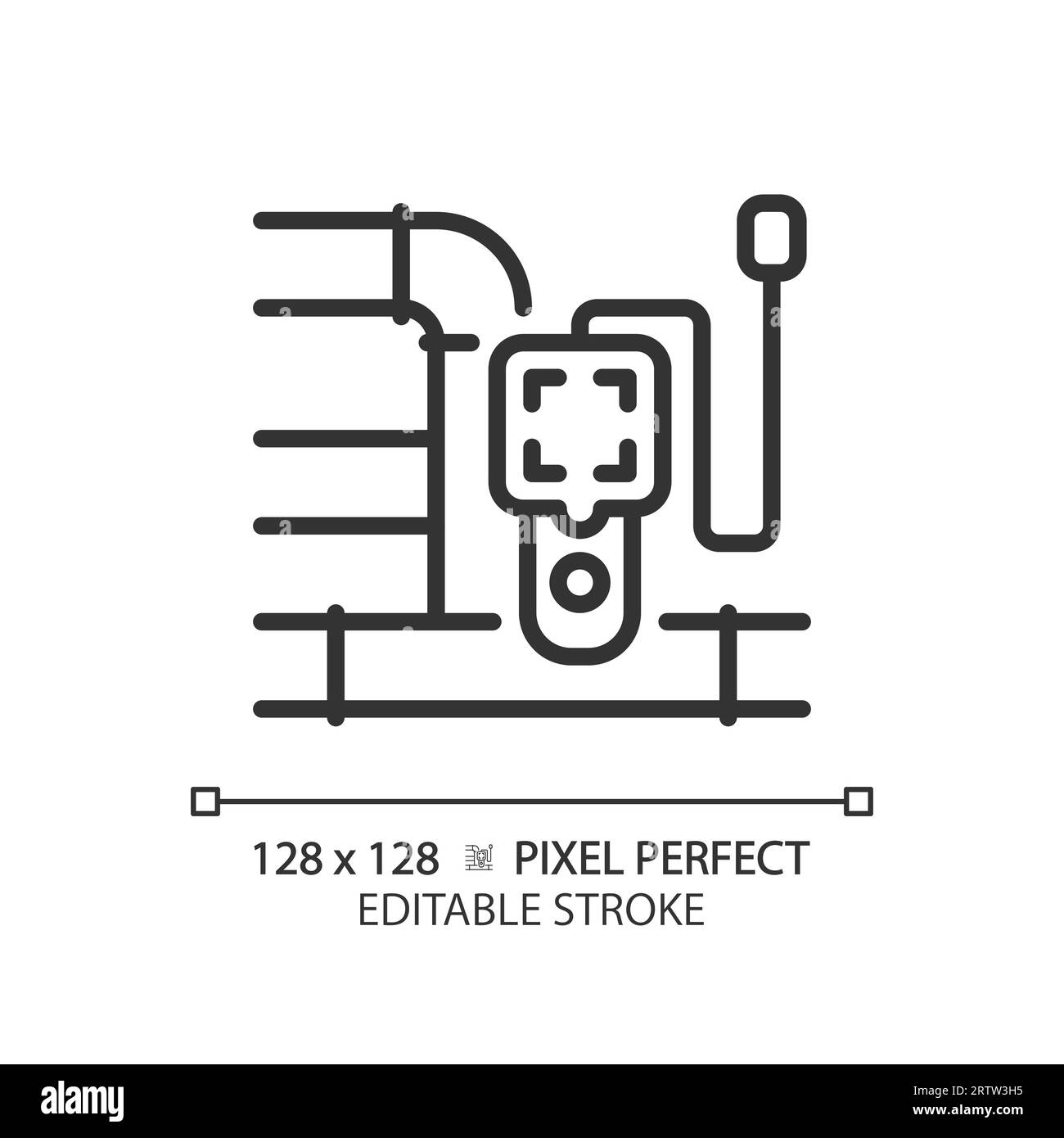 2D customizable thin linear black pipeline and device icon Stock Vector ...