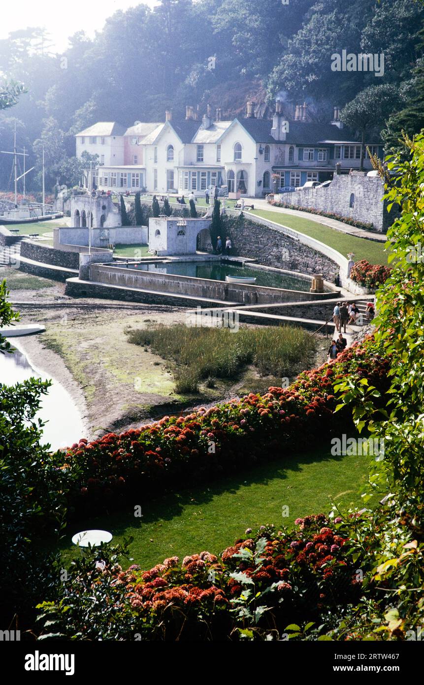 Portmeirion folly tourist village in Gwynedd, North Wales, UK 1966 Stock Photo