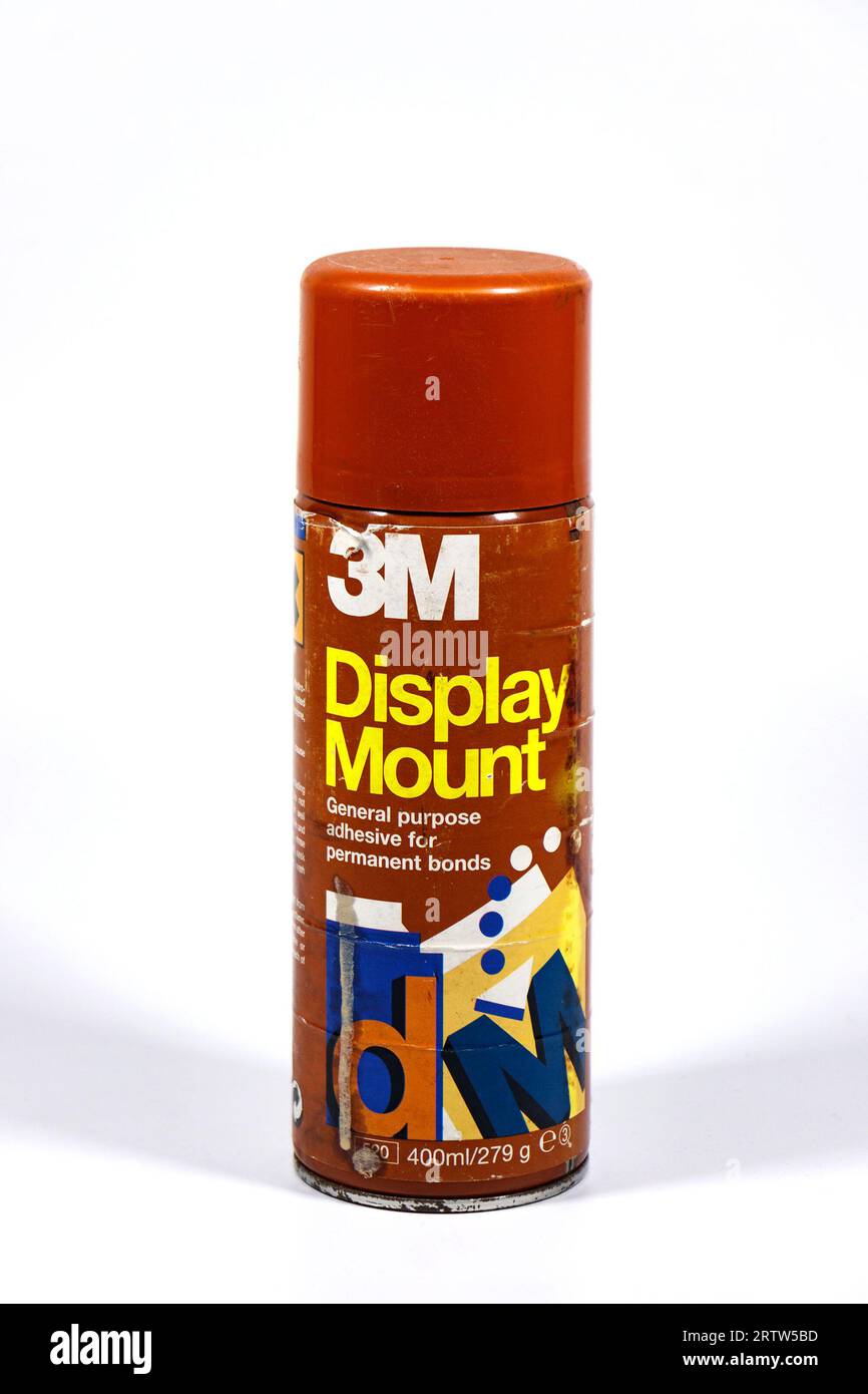 cansof old 3M photomount spray adhesive for mounting photographs and design work Stock Photo