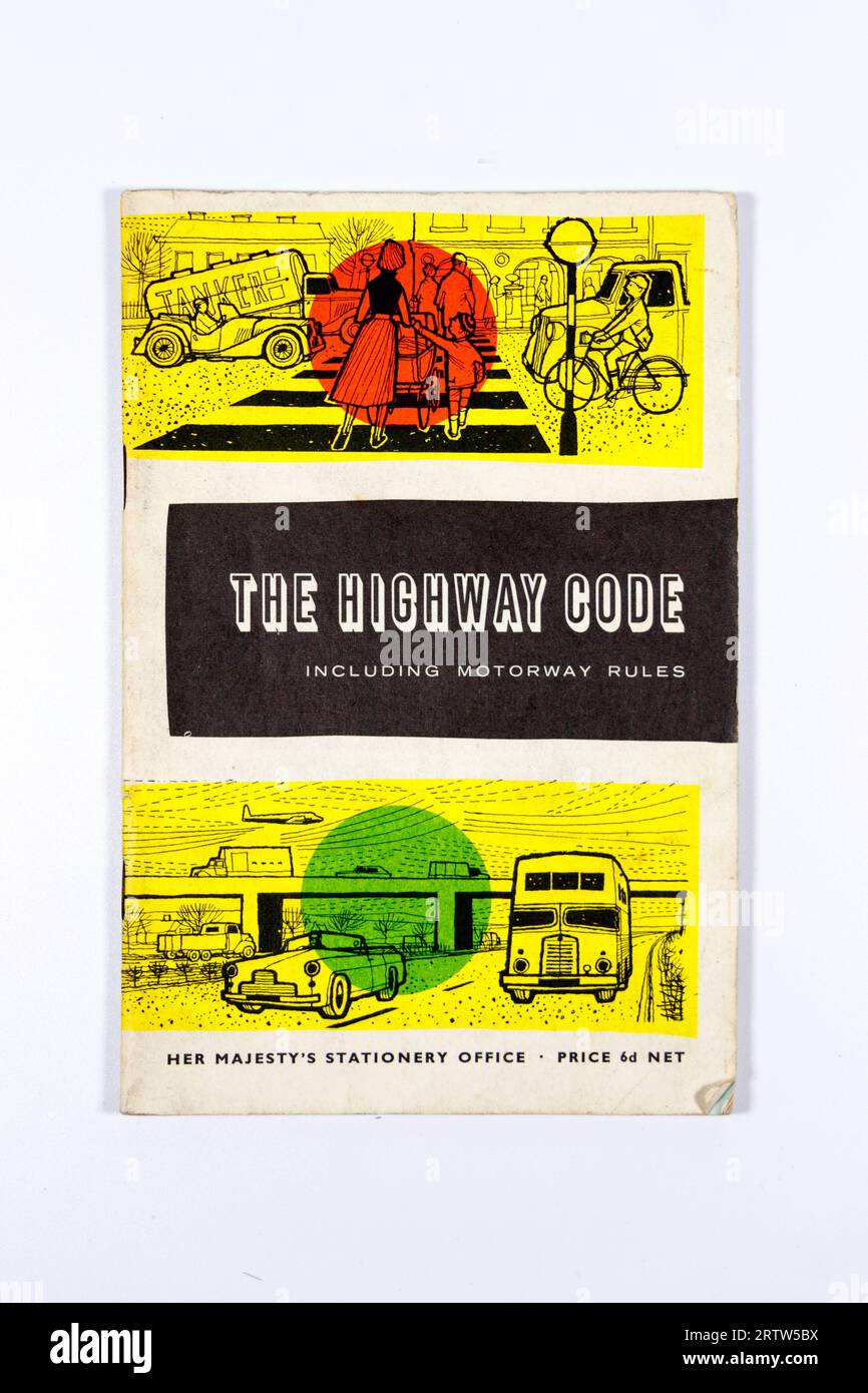 cover vintage HMSO highway code booklets uk showing Stock Photo