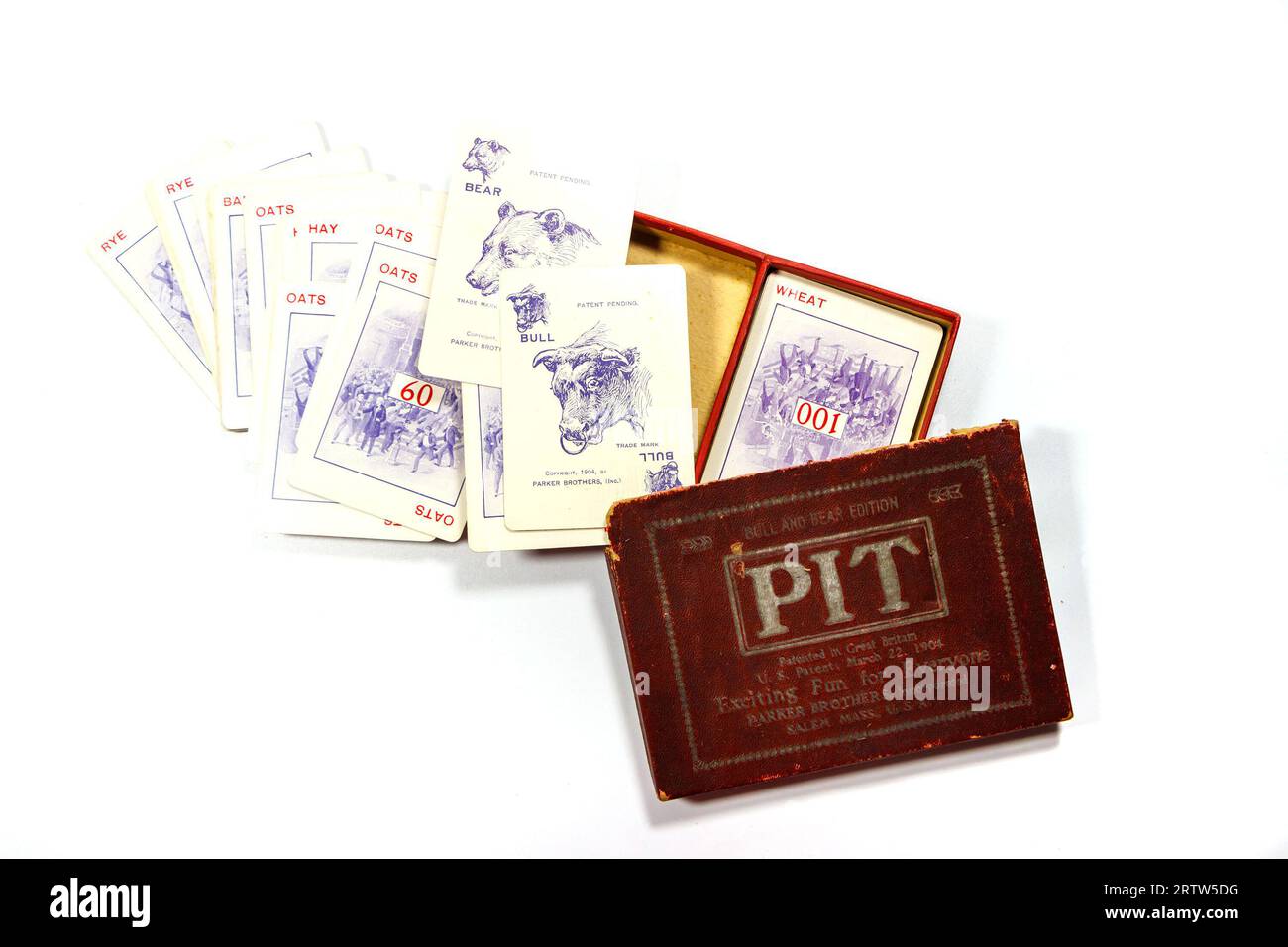 PIT vintage card game in cardboard box Stock Photo