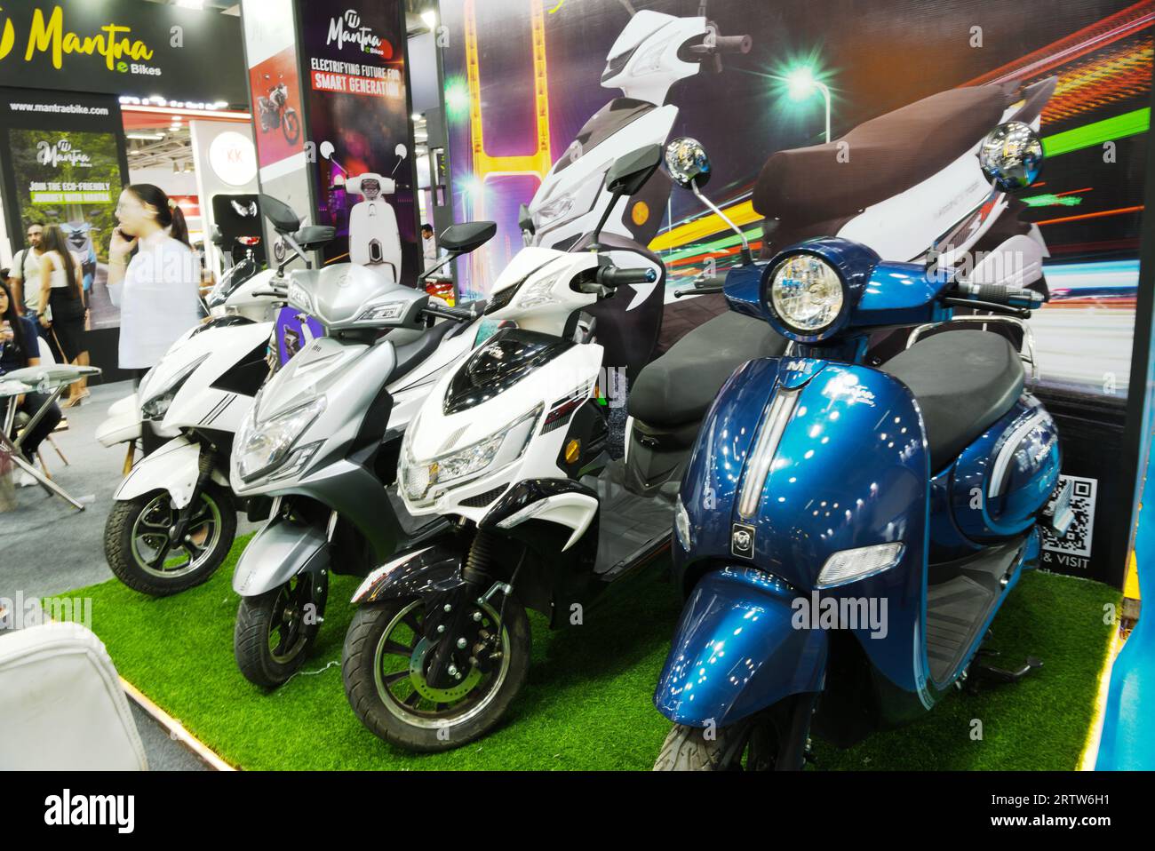 GREATER NOIDA, INDIA SEPTEMBER 14, 2023 Mantra electric scooters are