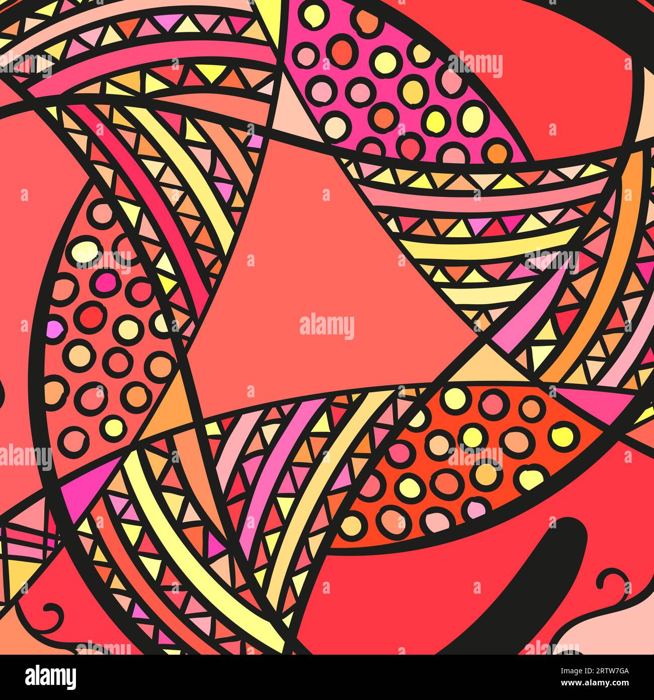 Abstract colorful hand drawn ornament vector background Stock Vector