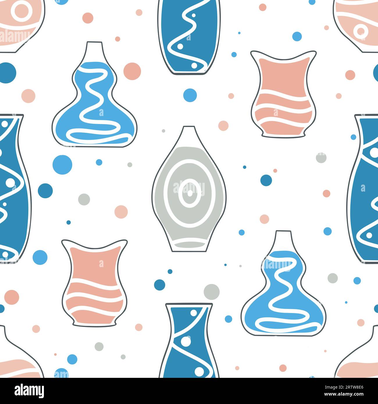 Modern flower vases seamless pattern Stock Vector Image & Art Alamy