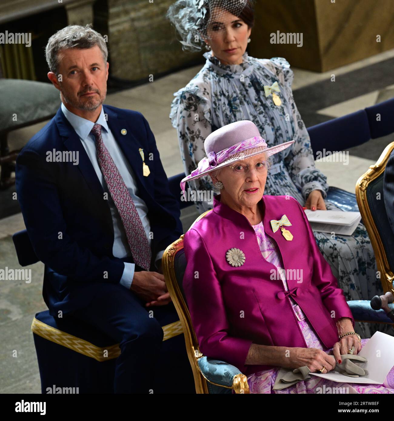 HM The King and Queen photographed with the Nordic heads of state and  spouses in connection with the celebration of the King's 50th anniversary  on the throne. From L-R: Sauli Niinistö, President