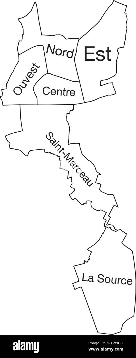 White tagged sectors map of ORLÉANS, FRANCE Stock Vector Image & Art