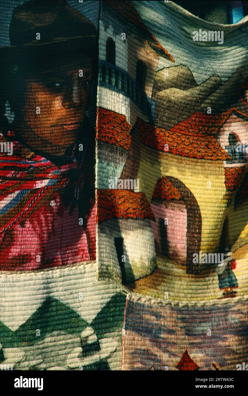 Indio weavery, Otavalo market Stock Photo