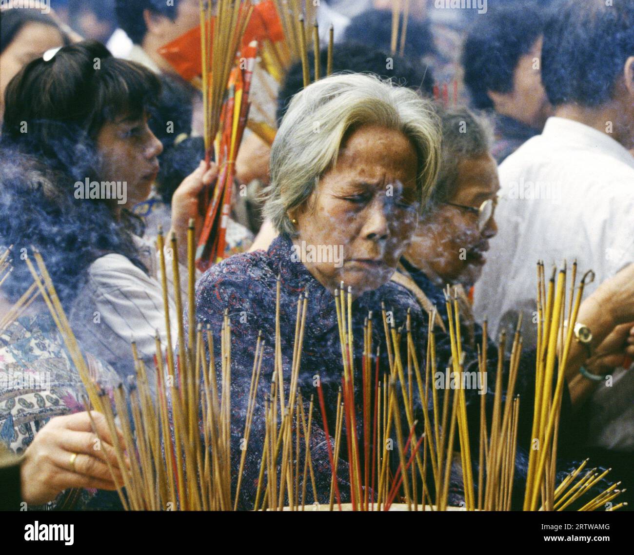 rituals in Won tai Sin temple Stock Photo