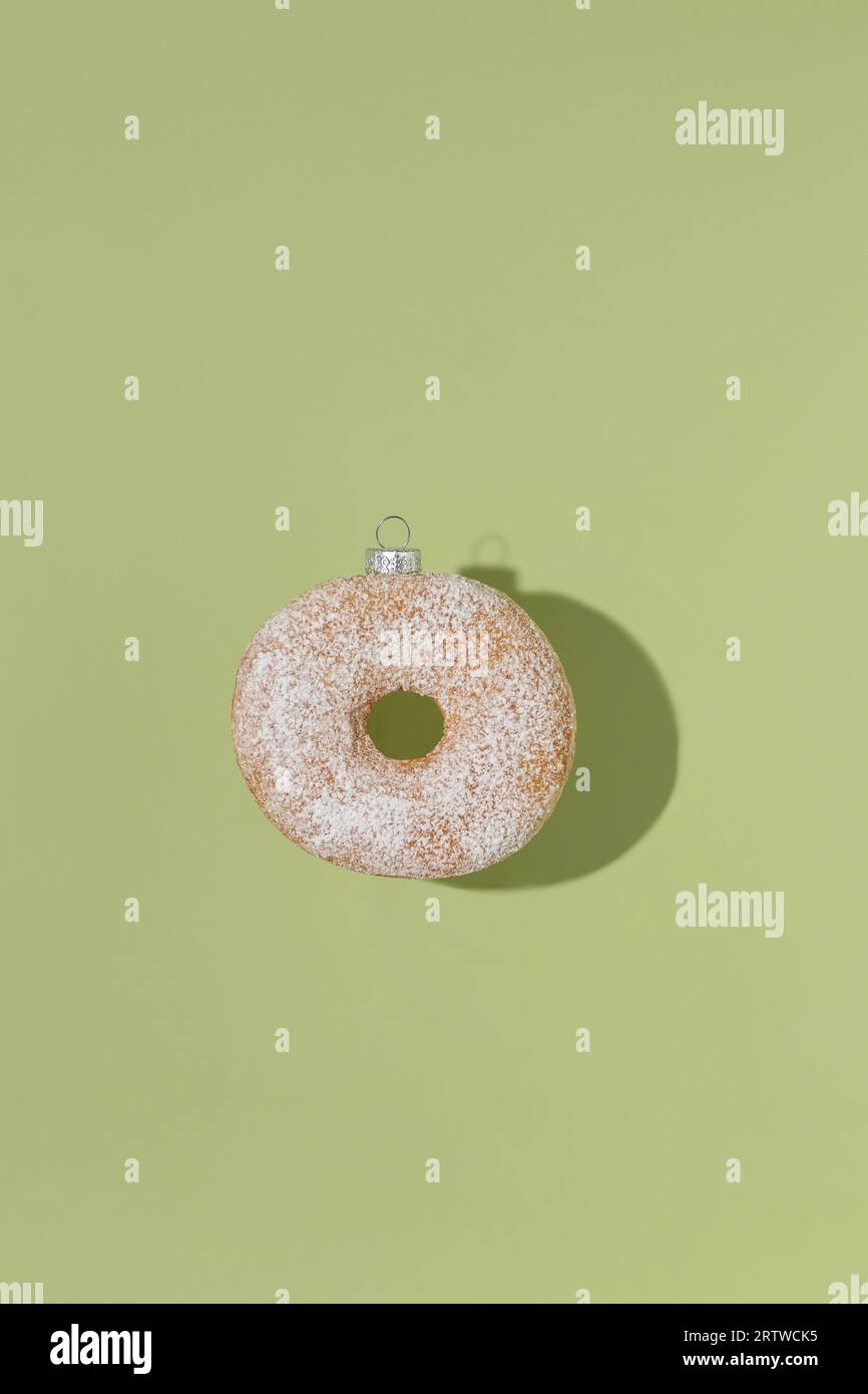 New year�s donut. christmas card for coffee point Stock Photo