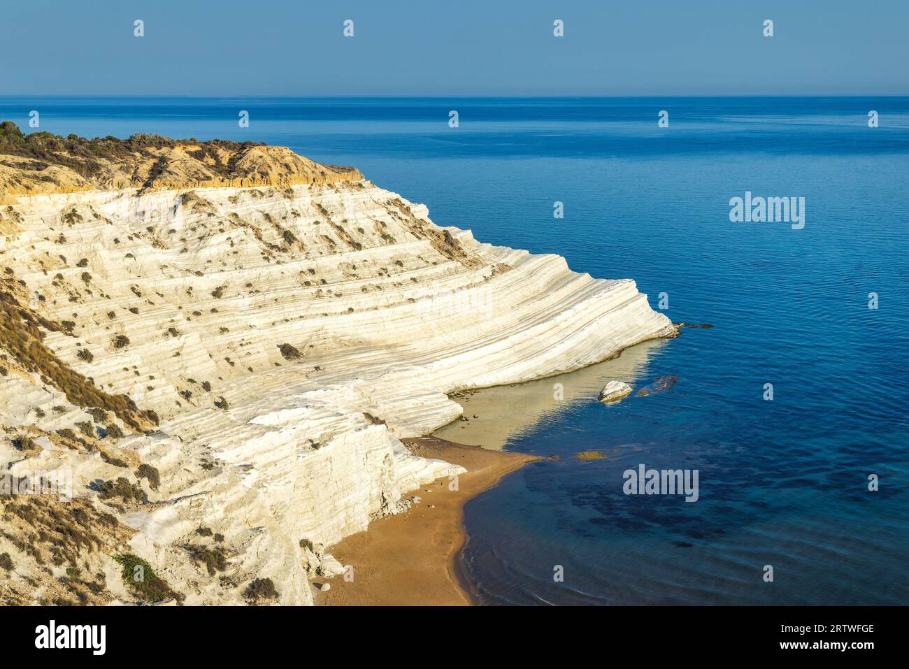 Realmonte The Scala dei Turchi - Stair of the Turks, rocky cliff on the coast of ...