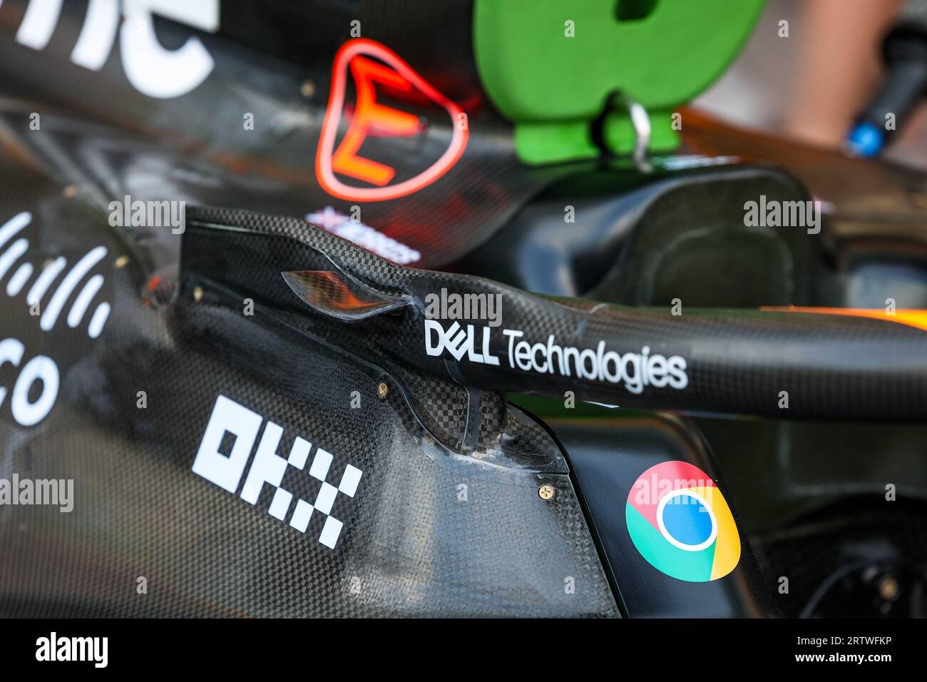 McLaren F1 Team MCL60, mechanical detail of halo during the 2023 ...