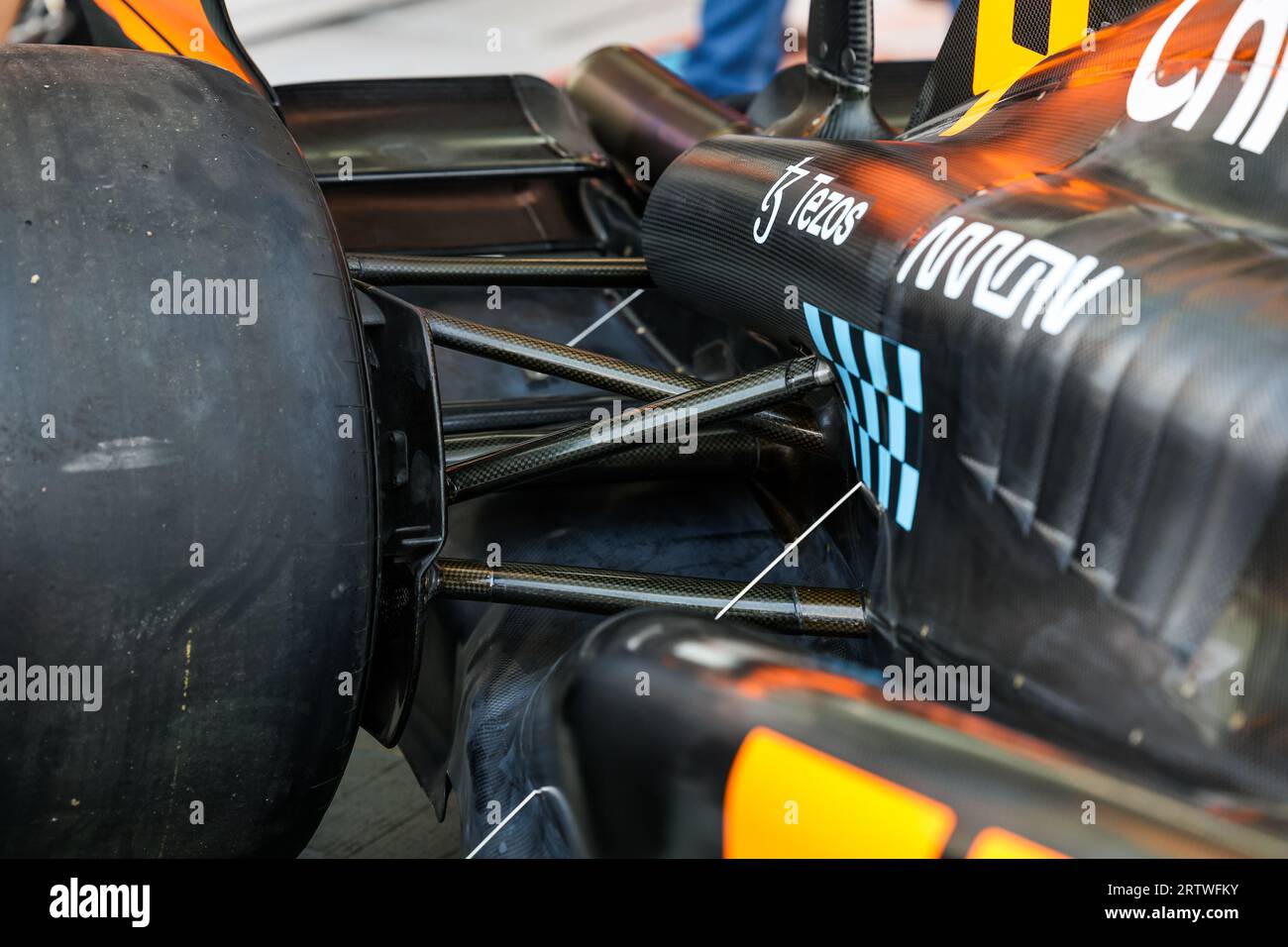 McLaren F1 Team MCL60, mechanical detail of rear suspension during the ...