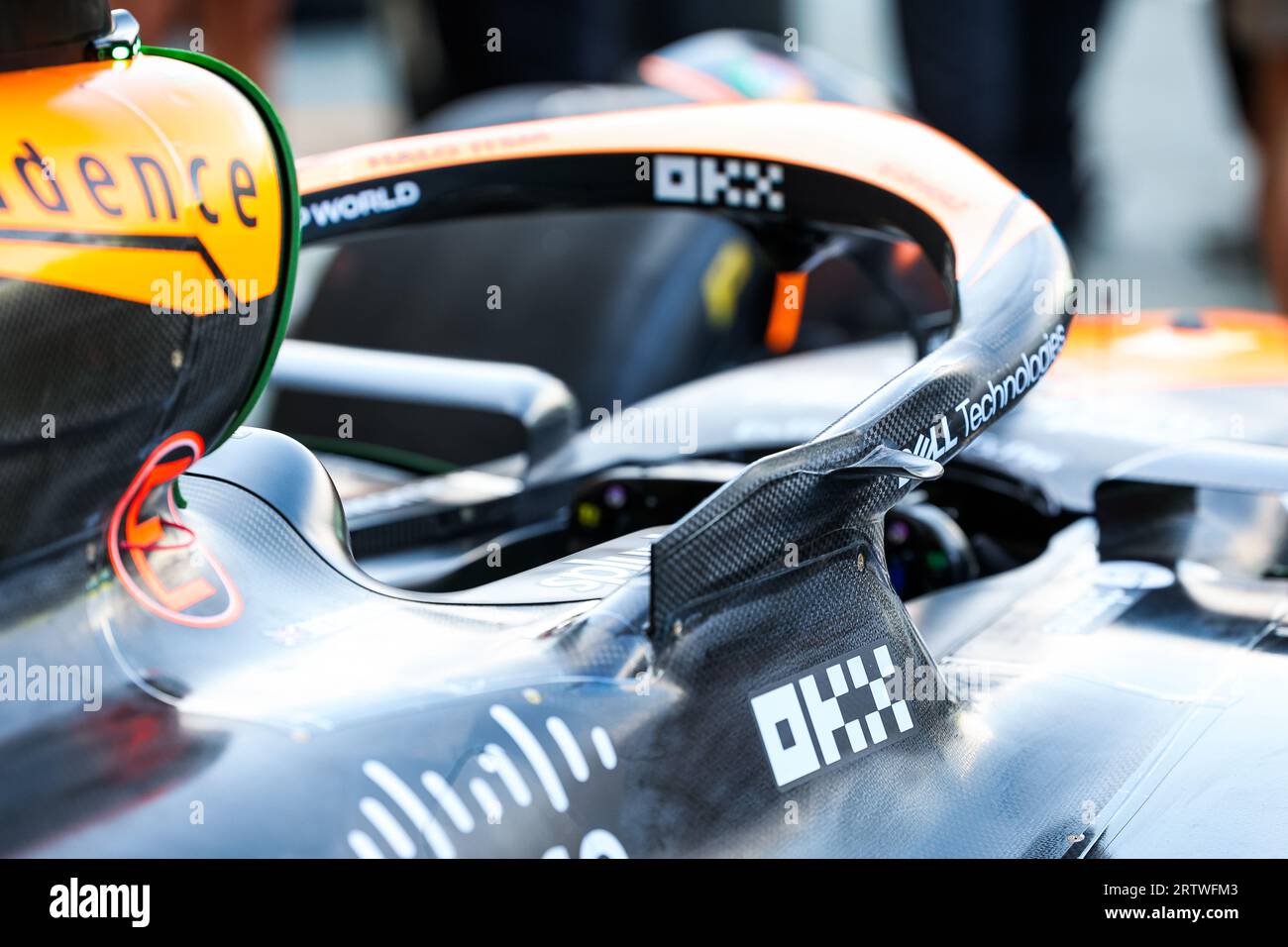 McLaren F1 Team MCL60, mechanical detail of halo during the 2023 ...