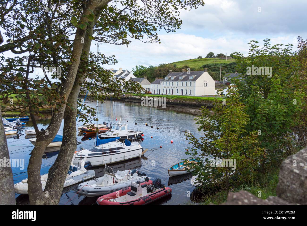 Cushendun is a small coastal village in County Antrim, Northern Ireland. It sits off the A2 coast road between Cushendall and Ballycastle. Stock Photo