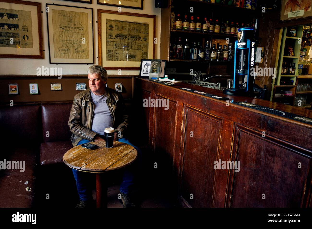 Cushendun is a small coastal village in County Antrim, Northern Ireland. McBrides bar here. Stock Photo