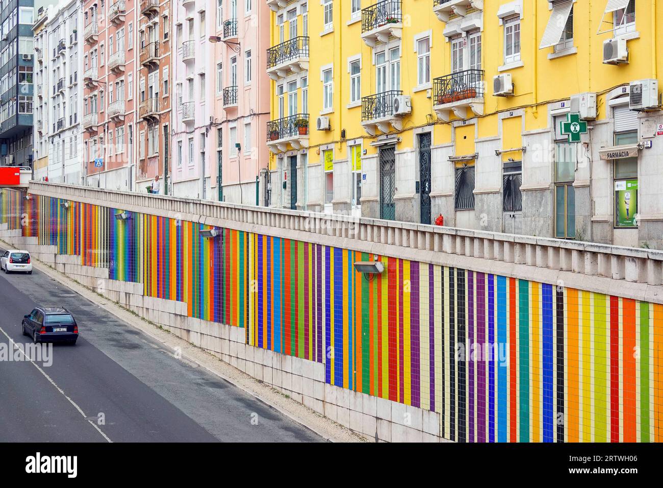 Portugal, Lisbon, The Azulejo Route includes a series of large