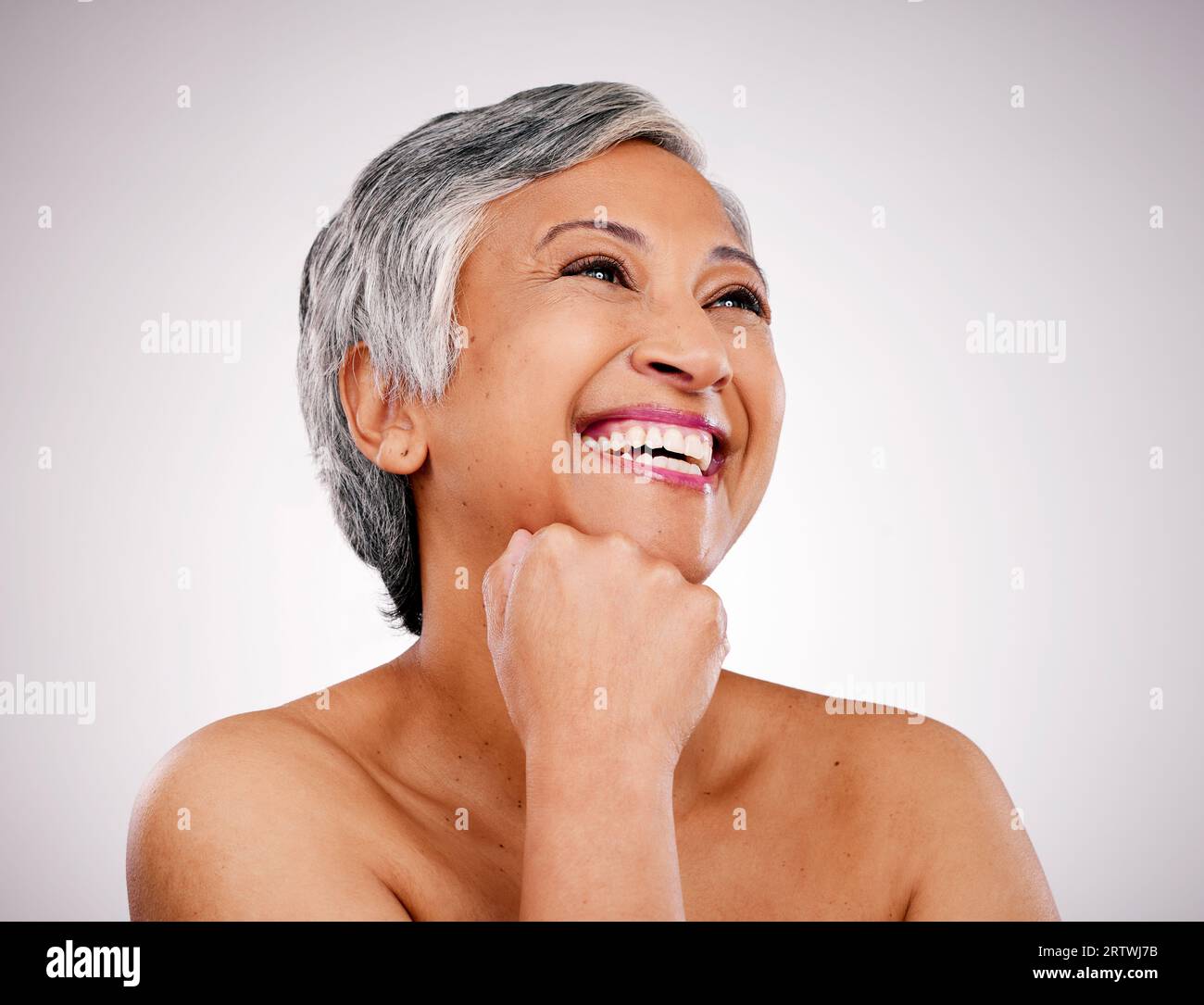 Woman thinking natural beauty hi-res stock photography and images - Alamy