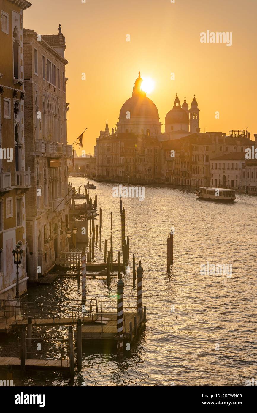 The Grand Canal in Venice with the Santa Maria della Salute basilica at ...