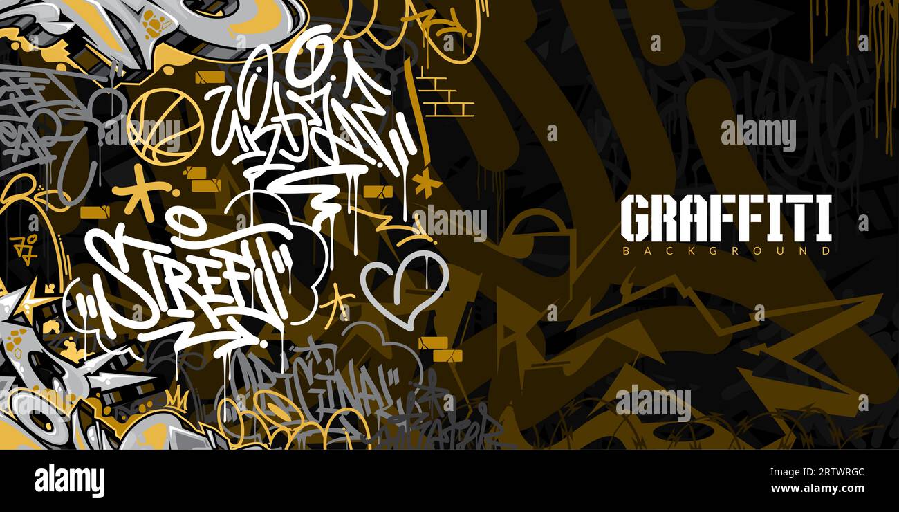 Abstract Urban Style Hiphop Graffiti Street Art Vector Illustration ...