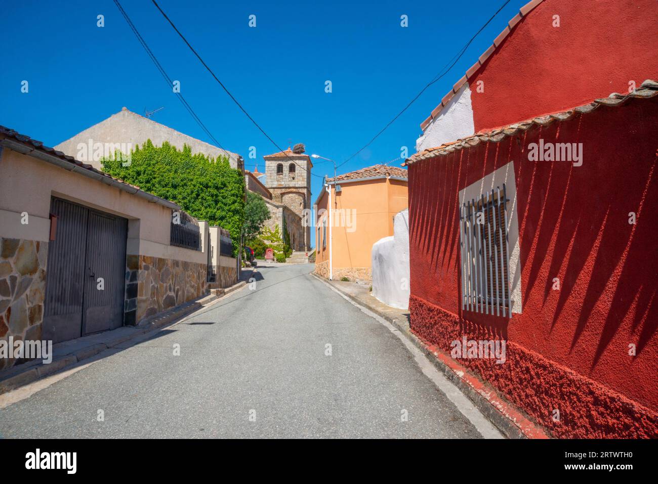 Street. Losana de Piron, Segovia province, Castilla Leon, Spain. Stock Photo