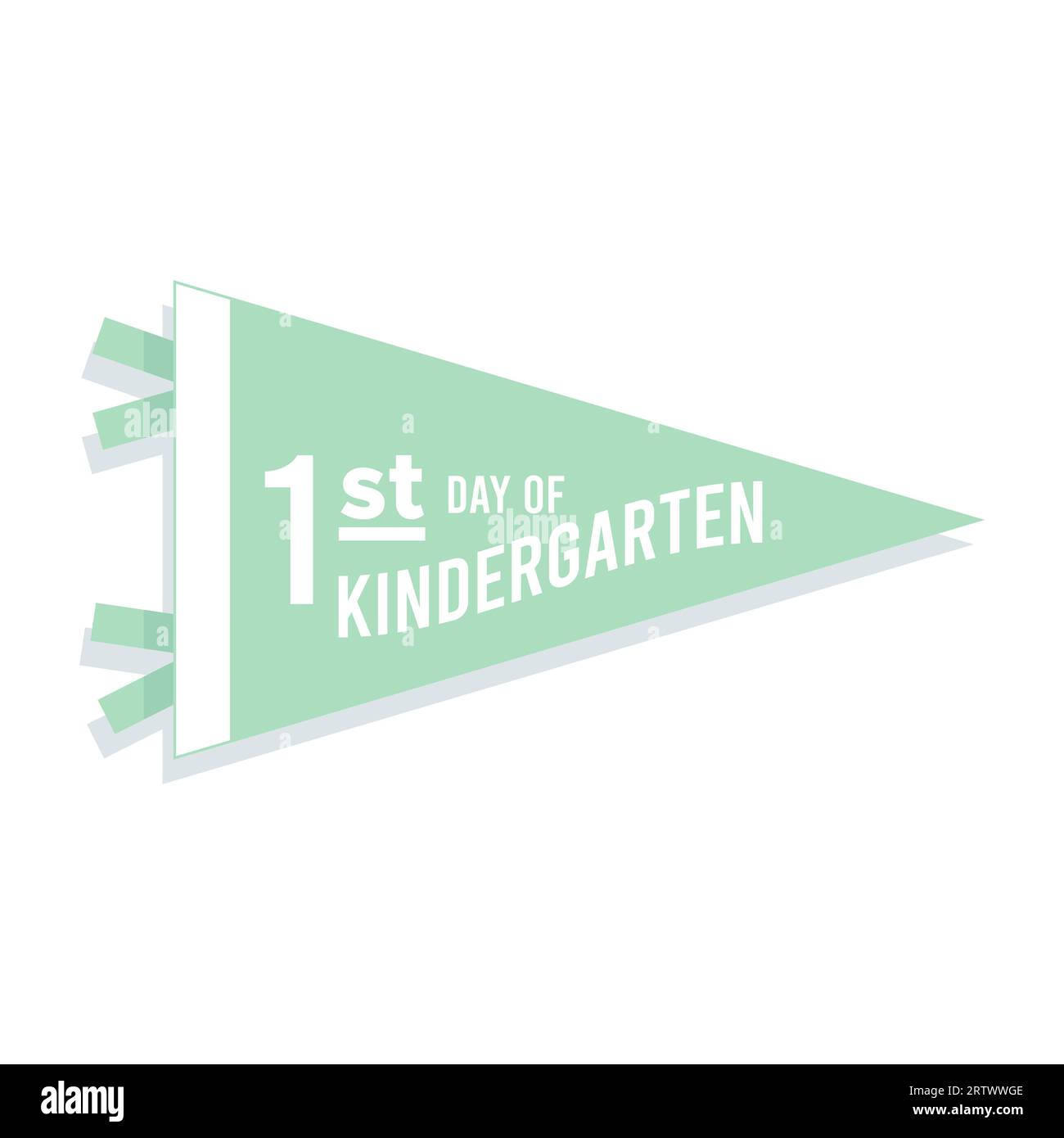 Back to school pennant flag. 1st day of kindergarten. Vector