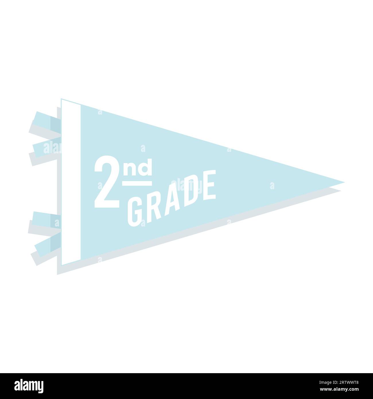 Back to school pennant flag. 2nd grade. Vector illustration, flat design Stock Vector