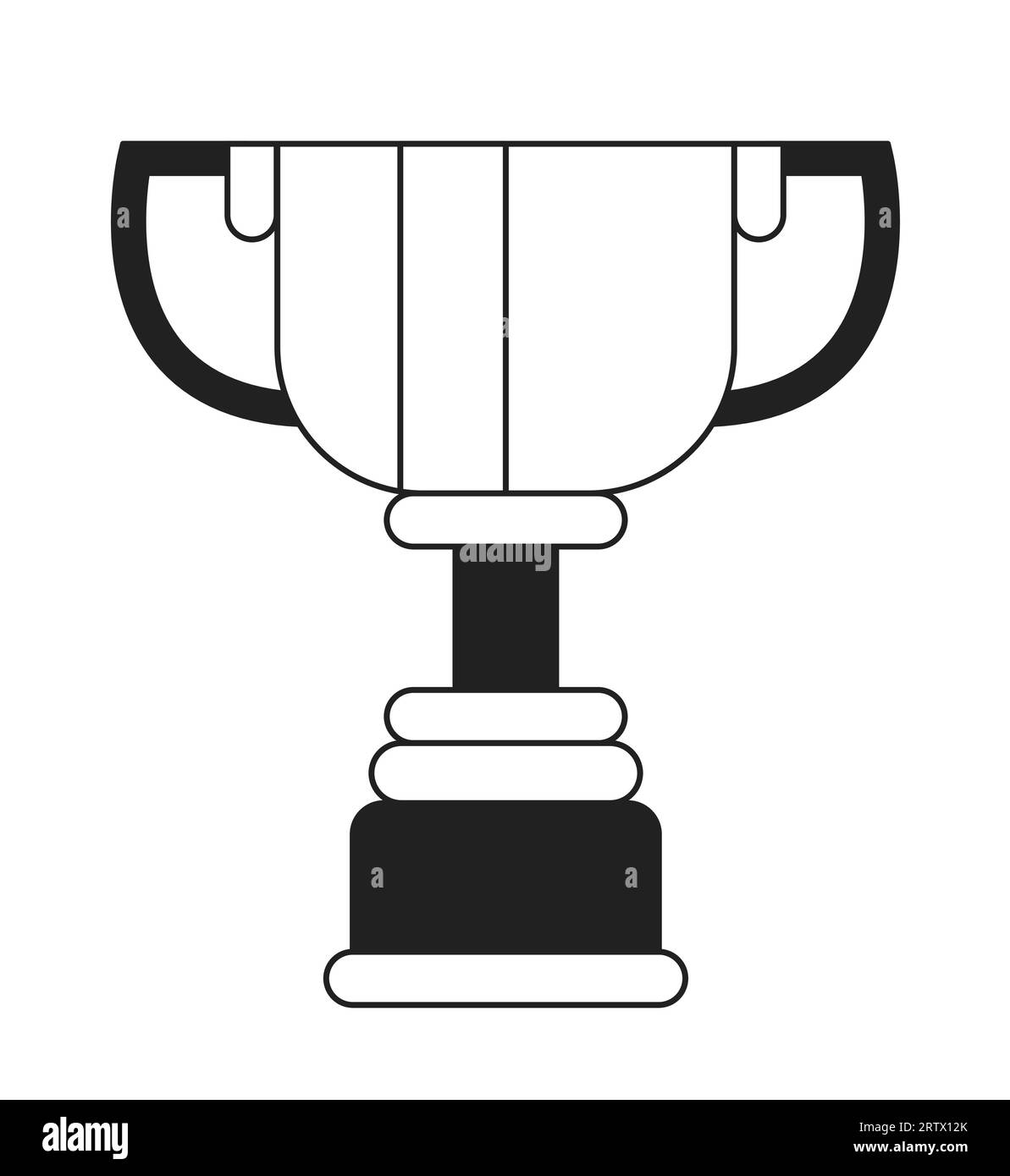 Winner golden cup trophy monochrome flat vector object Stock Vector