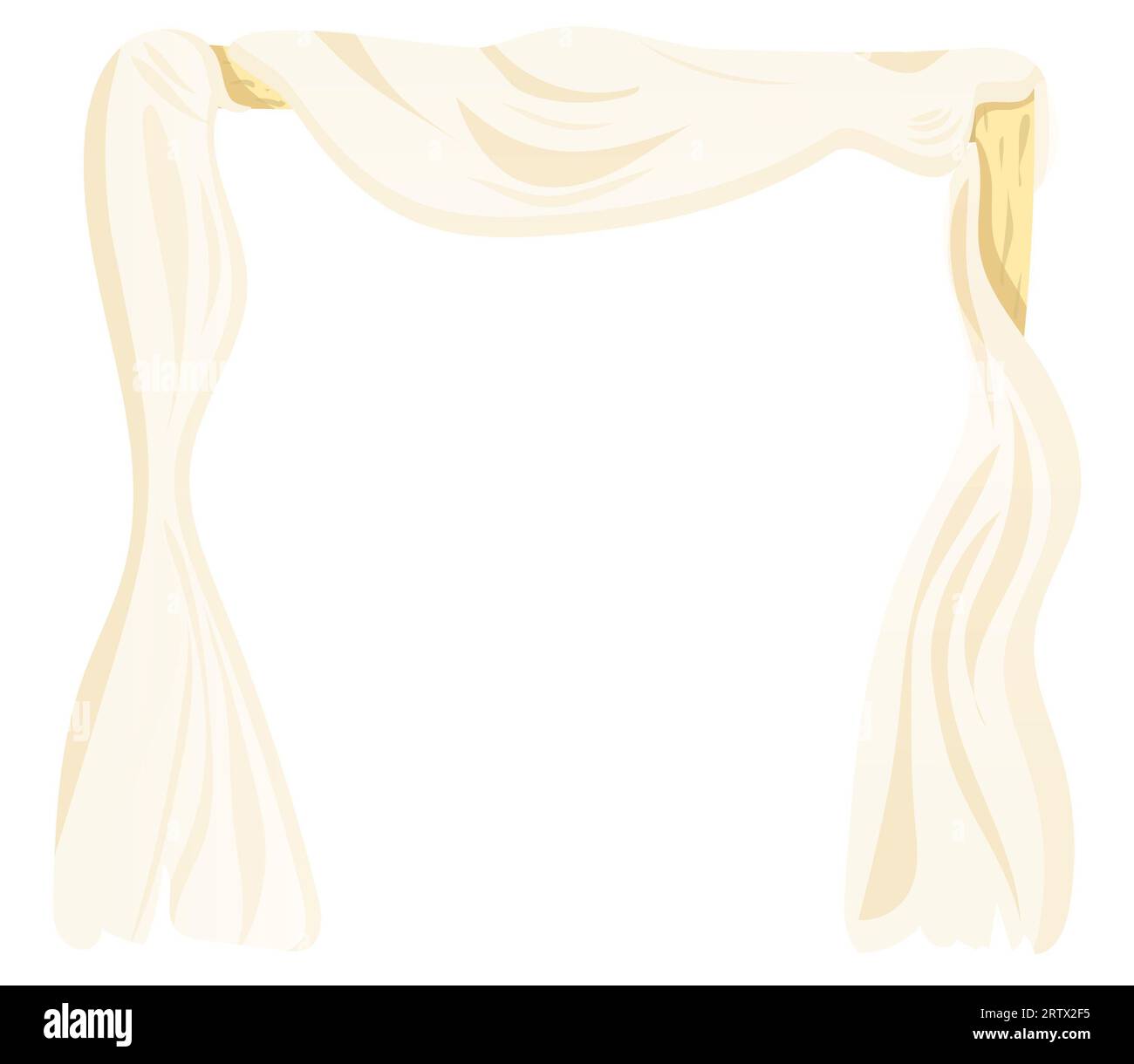 Wedding ceremony white curtain frame illustration, gate for wedding