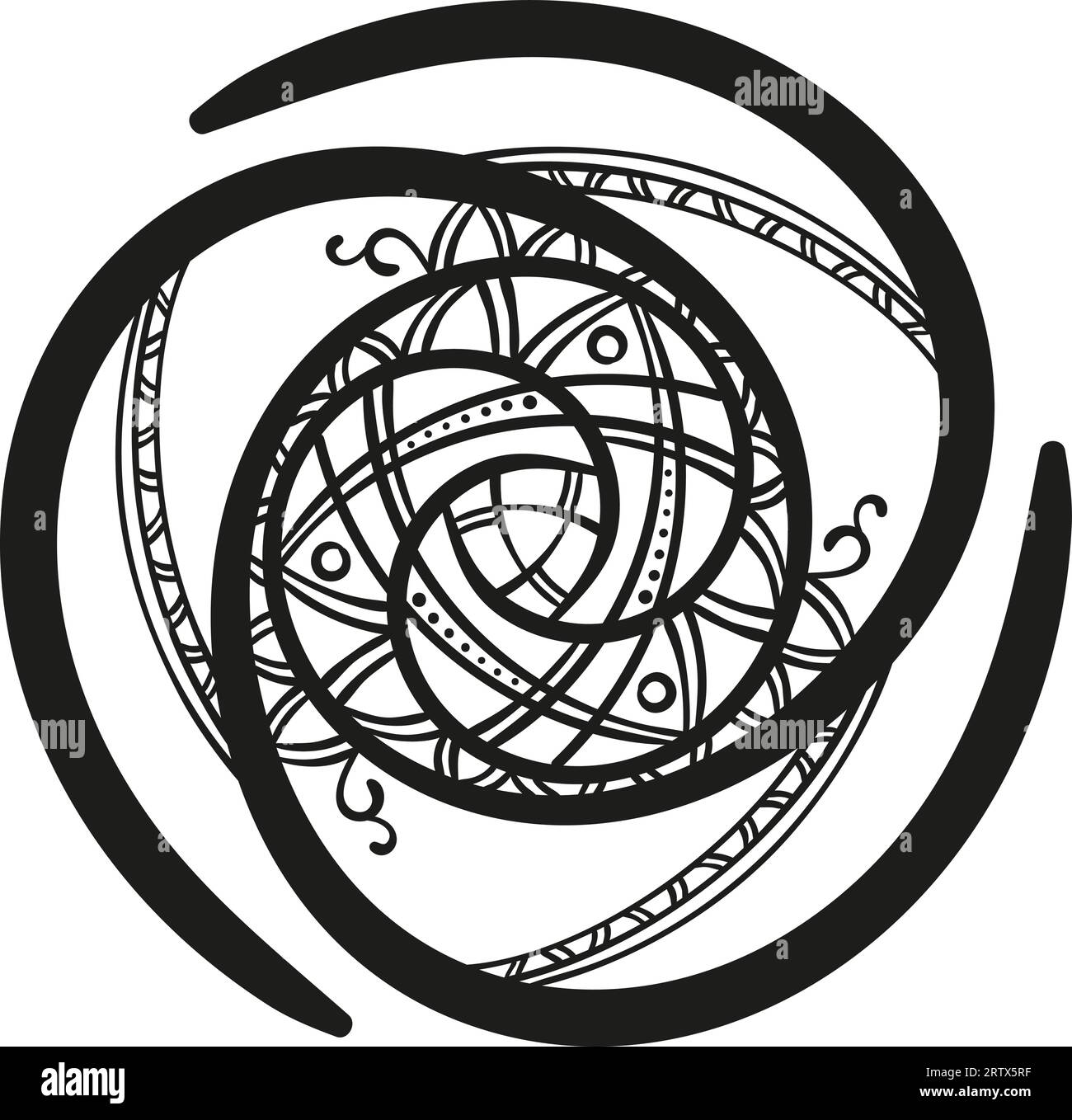 abstract round ornament isolated hand drawn design element can be used for coloring book vector illustration 2RTX5RF