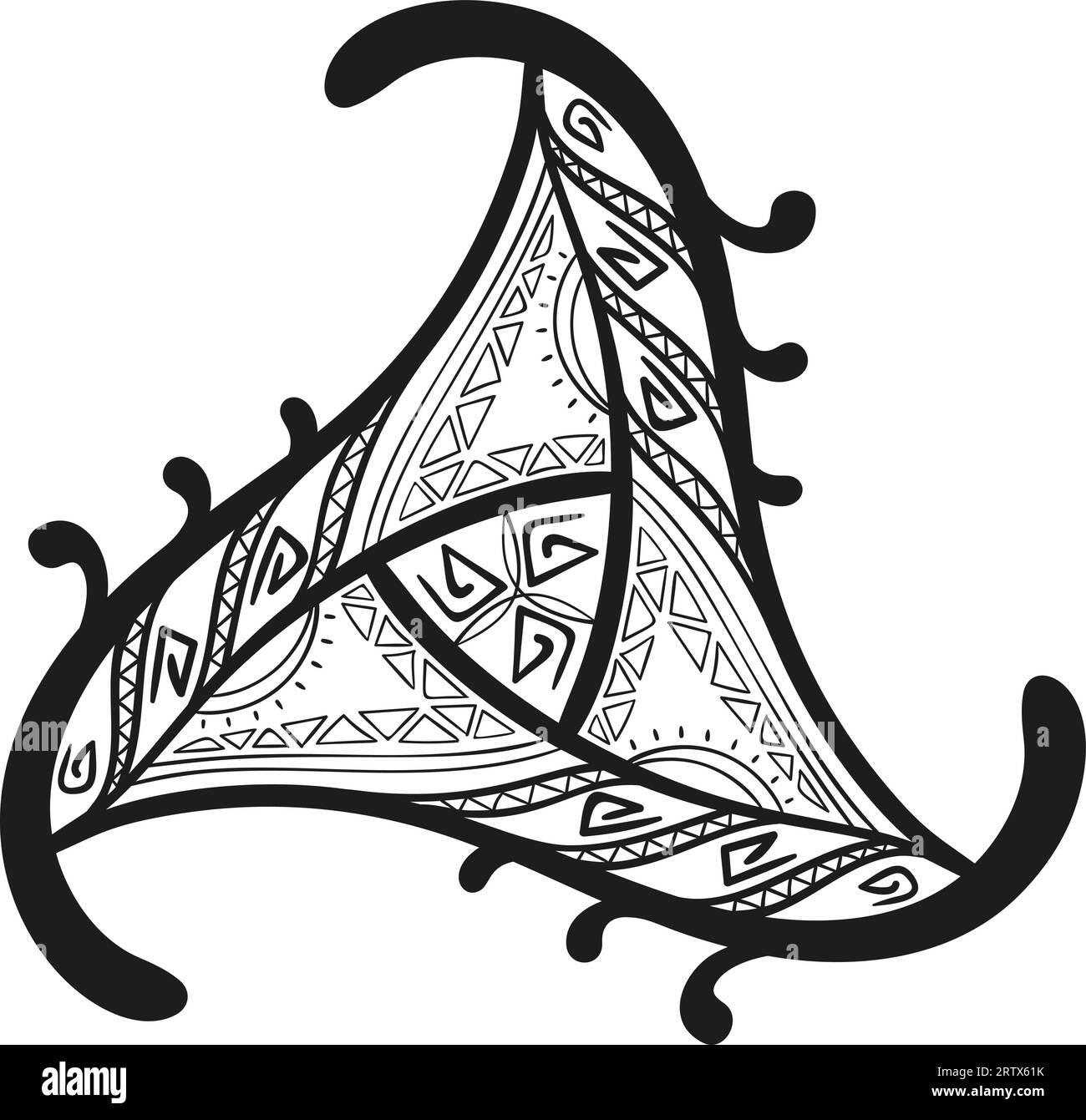 abstract triangular ornament isolated hand drawn design element can be used for coloring book vector illustration 2RTX61K