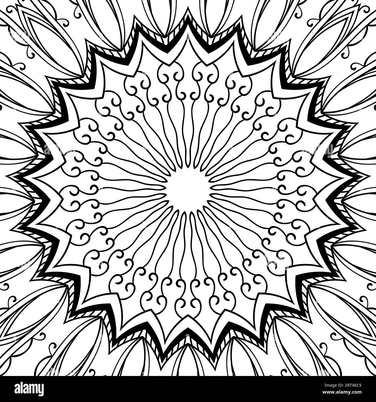 Ornamental background for coloring book Vector illustration in black ...