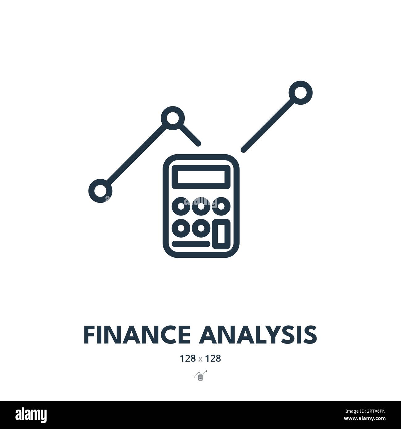 Finance Analysis Icon. Data, Financial, Report. Editable Stroke. Simple Vector Icon Stock Vector