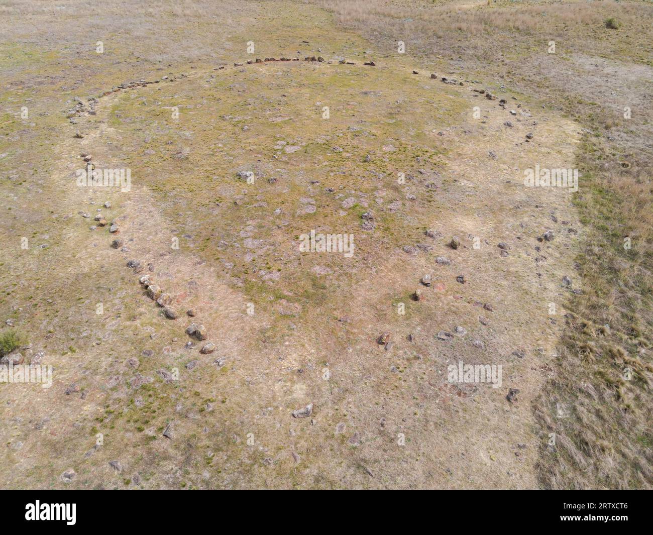 Wurdi Youang Aboriginal stone arrangement, Australia. Aligned astronomically significant positions is old older than Stonehenge & Pyramids Stock Photo