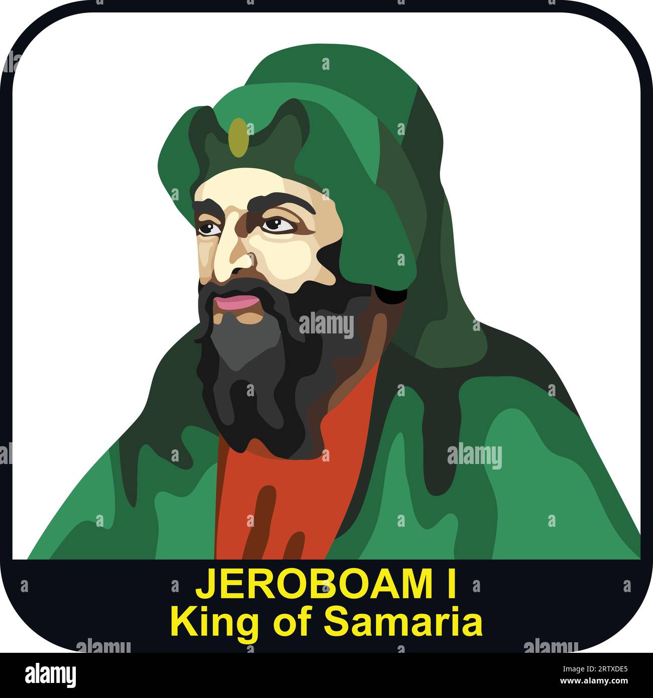 Jeroboam I 1st King of Israel Samaria Stock Vector