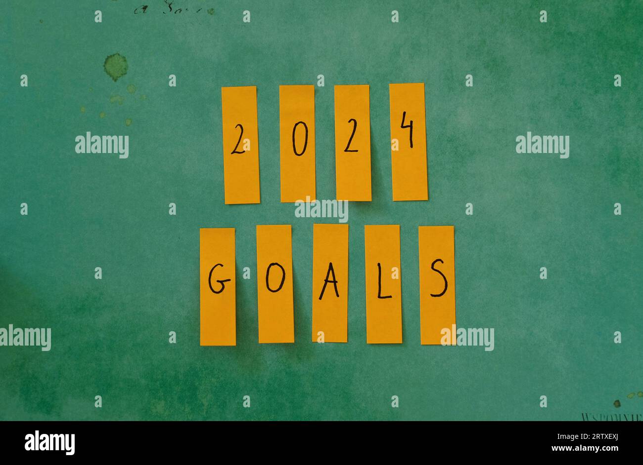 2024 goals. Paper tags with 2024 goals written. Concept photo of