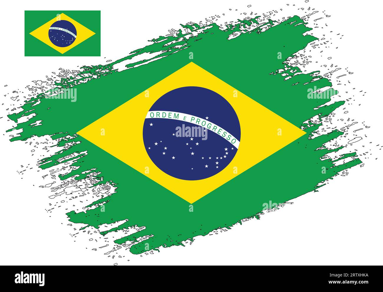 Brush Design Brazil Flag Vector Stock Vector