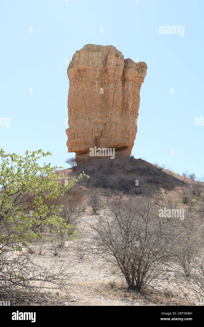 The Vingerklip or Rock Finger, outside Outjo, Namibia Stock Photo