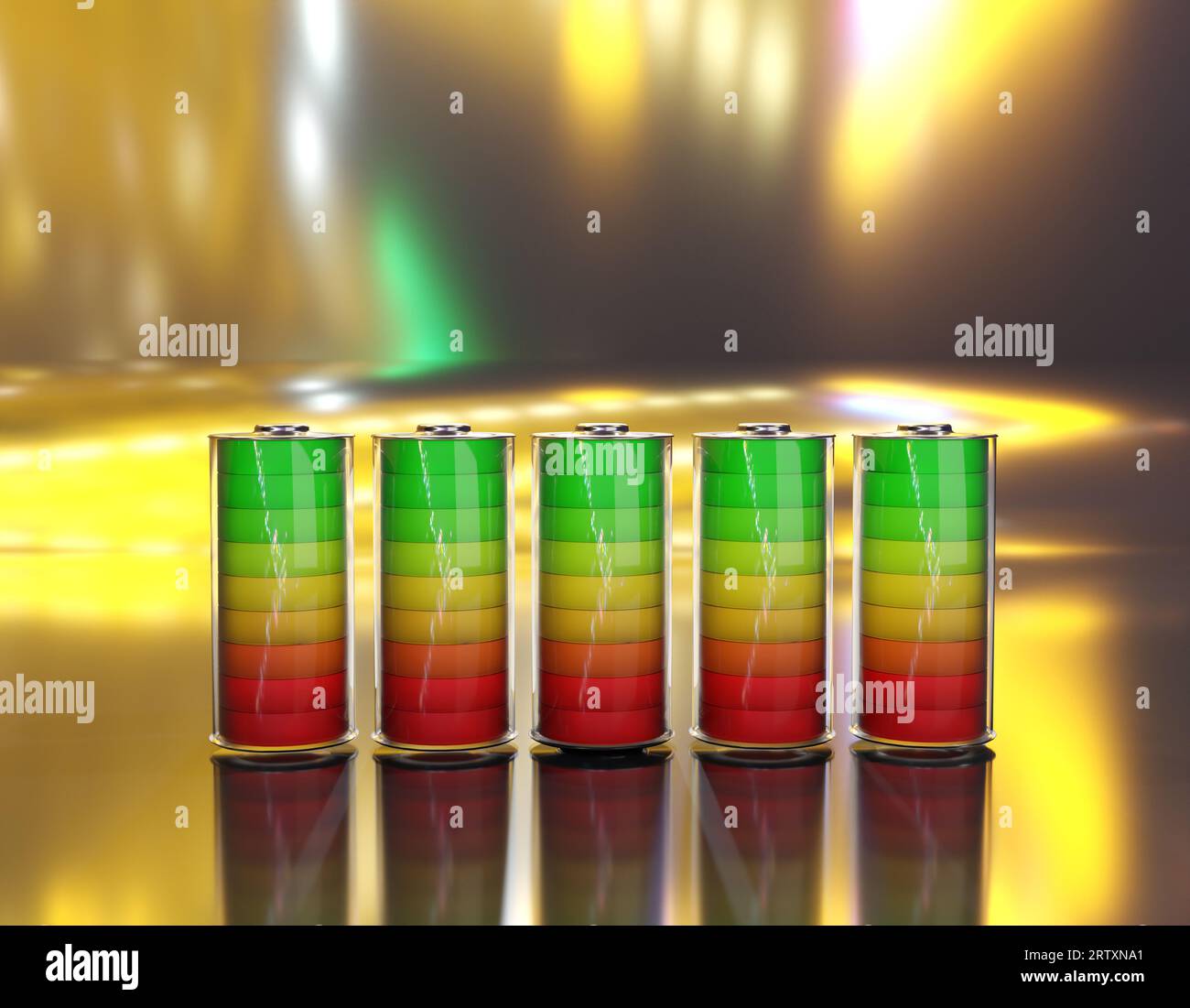 Battery pack color level of battery capacity , 3d illustration