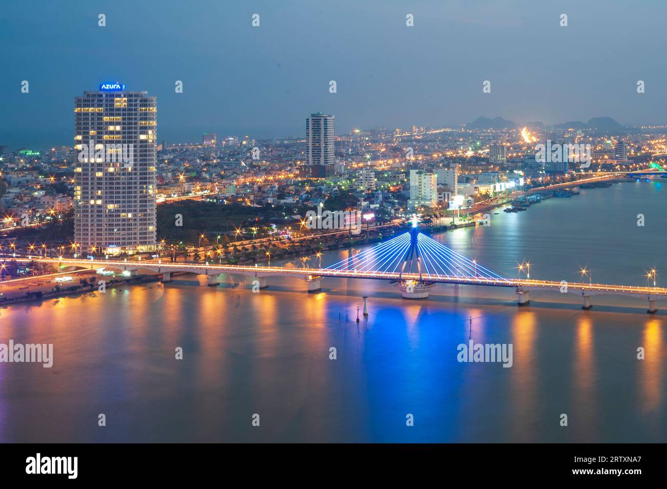 Da Nang, Vietnam Dec 20 2013 Ariel view of central district of Da