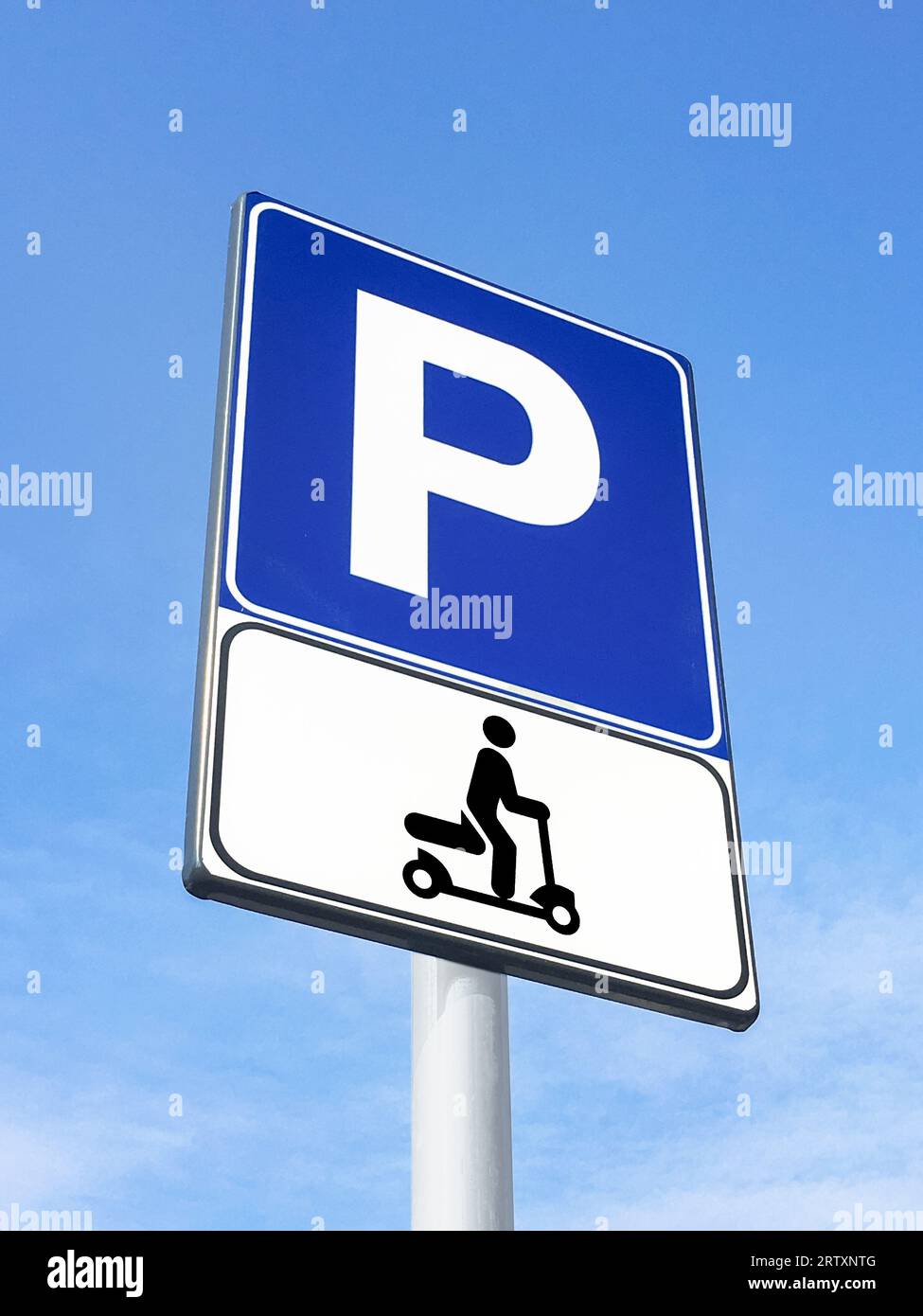 Electric Scooter Parking Only Sign. Parking sign for an electric