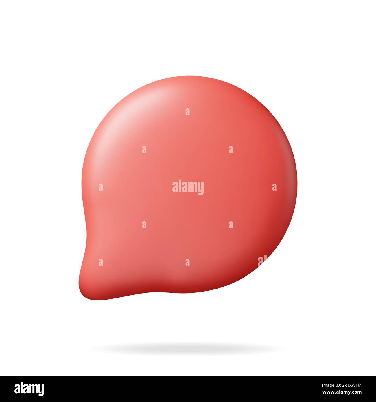 3D Red Blank Speech Bubble Isolated on White Stock Vector