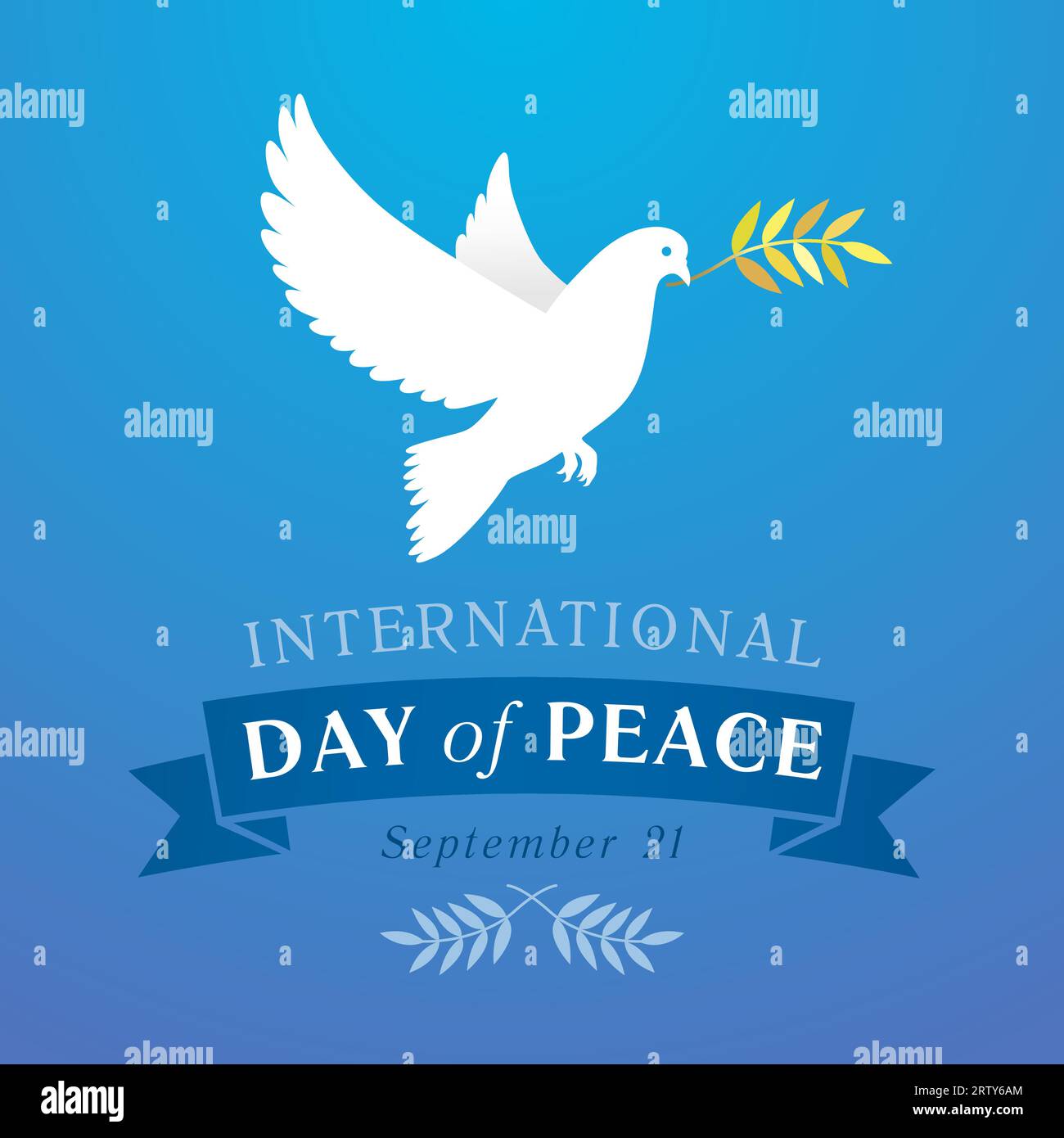 International Day of Peace network poster. Greeting card design. Flying