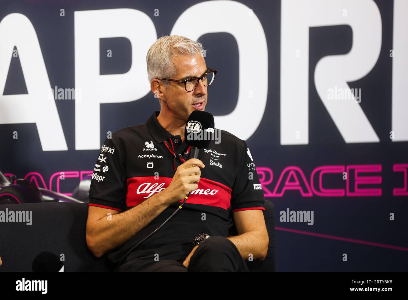 press conference ALUNNI BRAVI Alessandro (ita), Managing Director of Sauber Group and Team Representative, portrait during the 2023 Formula 1 Singapore Airlines Singapore Grand Prix, 15th round of the 2023 Formula One
