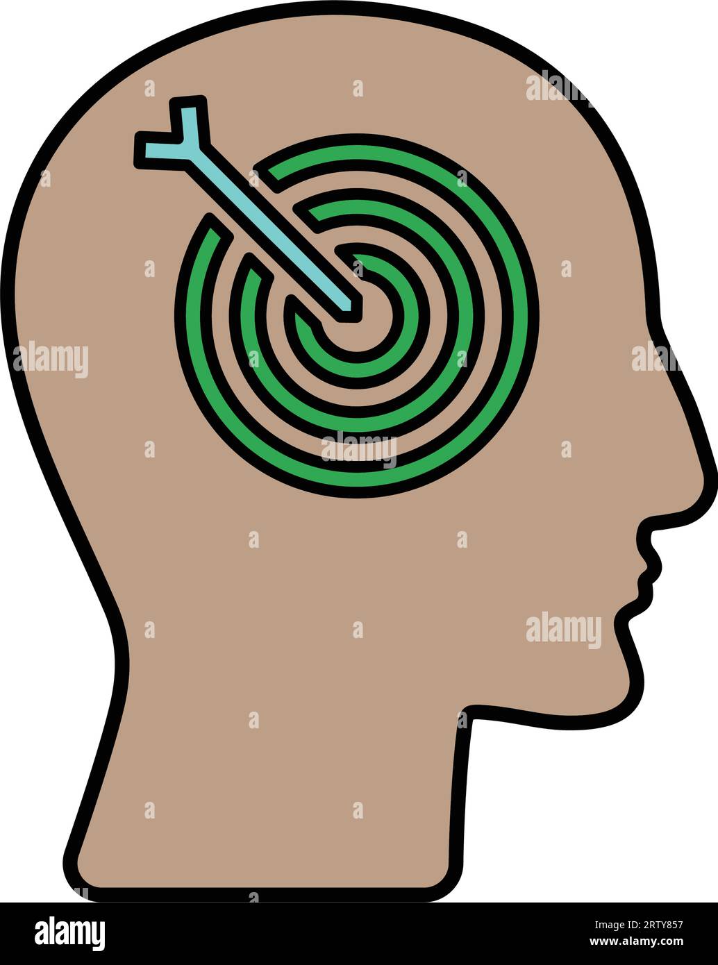 Mind Goal icon. Simple vector illustration for web, print files, graphic or commercial purposes. Stock Vector