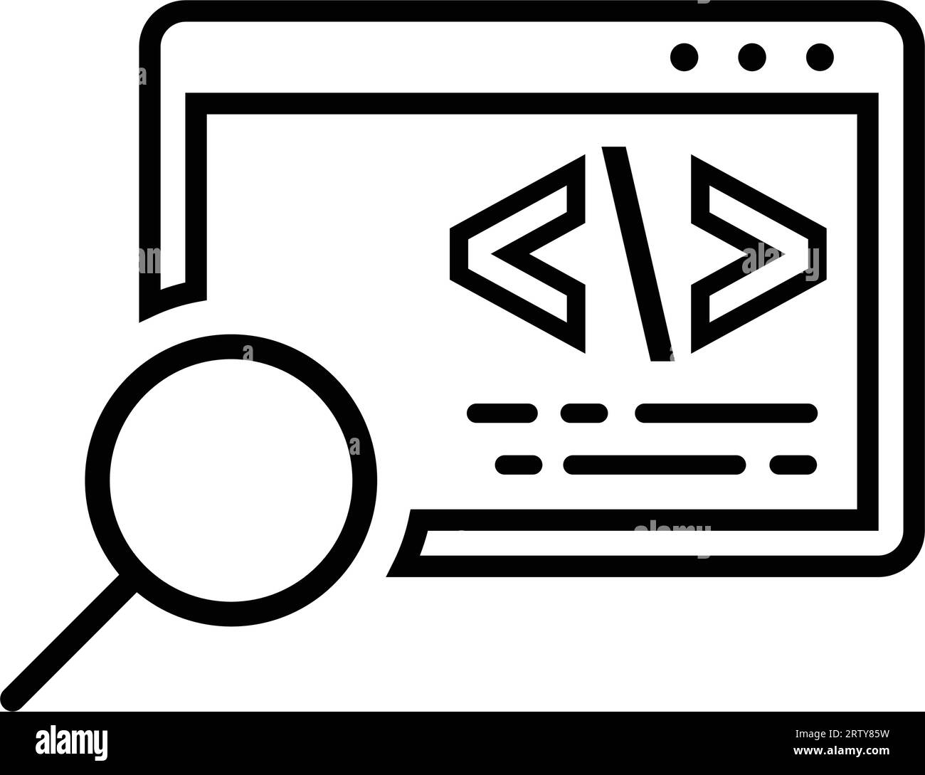 Coder finding icon. Use for designing and developing websites, commercial purposes, print media, web or any type of design task. Stock Vector