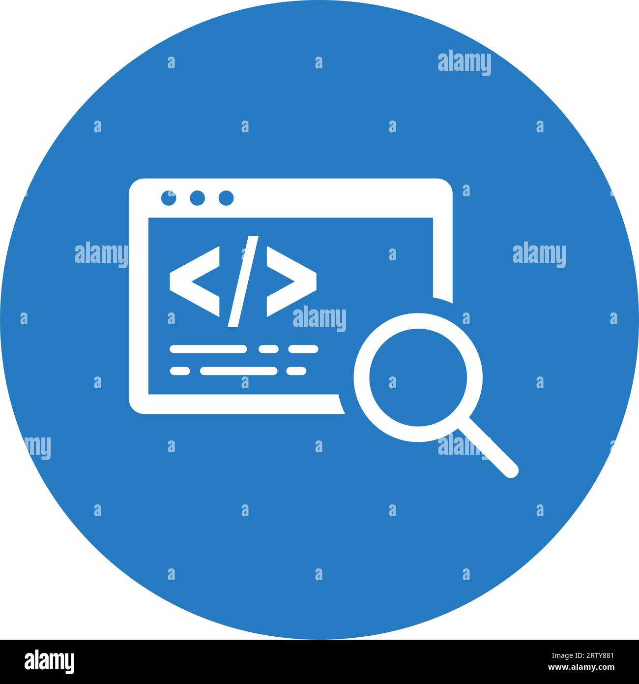 Coder finding icon. Use for designing and developing websites, commercial purposes, print media, web or any type of design task. Stock Vector